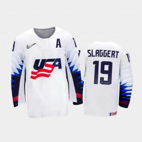 USA Hockey 2022 WJC  Landon Slaggert White Jersey