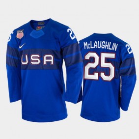 USA Hockey Marc McLaughlin 2022 Winter Olympics Royal #25 Jersey
