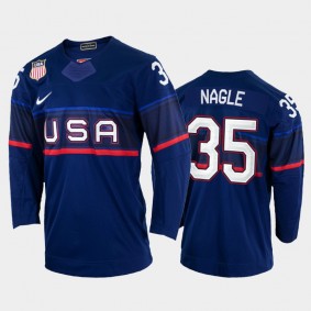 Pat Nagle USA Hockey Blue Jersey 2022 Winter Olympics
