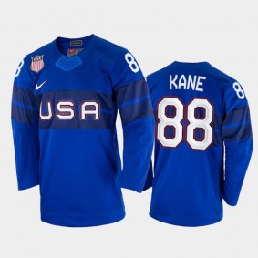USA Hockey Patrick Kane 2022 Beijing Winter Olympic Blue Alternate Jersey #88