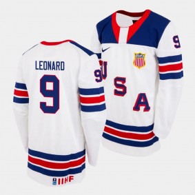 Ryan Leonard 2022 IIHF World U18 Championships USA Hockey #9 White Home Jersey Men