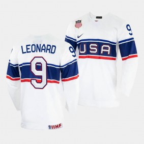 Ryan Leonard Home USA Hockey #9 White 2023 NHL Draft Jersey Men