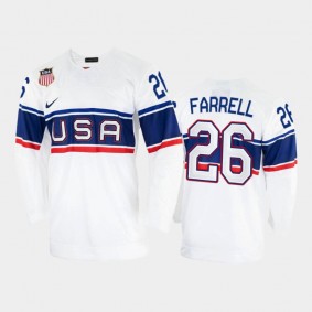 Sean Farrell USA Hockey White Jersey 2022 Winter Olympics