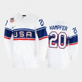 Steven Kampfer USA Hockey White Jersey 2022 Winter Olympics