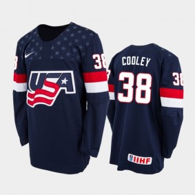 USA Hockey U18 Logan Cooley 2022 NHL Draft Navy Away Jersey #38