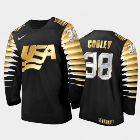USA Hockey U18 Logan Cooley Golden Edition Black 2022 NHL Draft Jersey #38