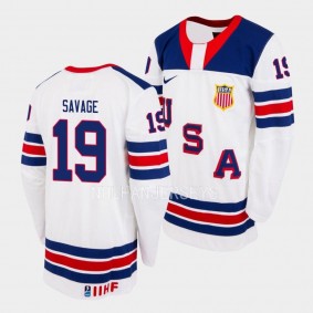 Red Savage USA 2023 IIHF World Junior Championship Jersey White