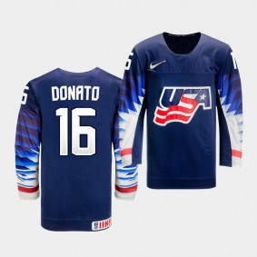 Ryan Donato USA Team 2021 IIHF World Championship Away Navy Jersey