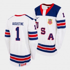 Trey Augustine USA 2023 IIHF World Junior Championship Jersey White