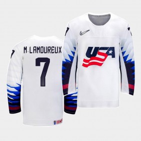 Monique Lamoureux USA Women's Hockey Retired Sisters Home White Jersey