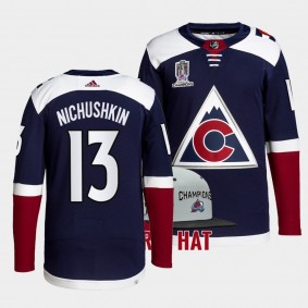 Valeri Nichushkin Colorado Avalanche 2022 Stanley Cup Champions Navy 13 Jersey Primegreen