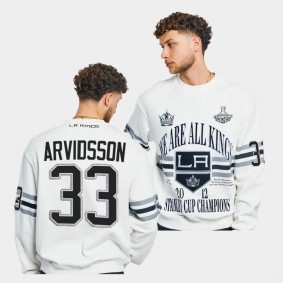 Los Angeles Kings Viktor Arvidsson We Are All Kings #33 White Crew Sweatshirt