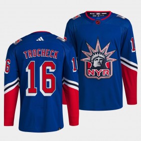 Vincent Trocheck New York Rangers 2022 Reverse Retro 2.0 Blue #16 Authentic Primegreen Jersey Men's