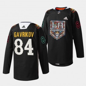 2023 Dia de Muertos Vladislav Gavrikov Los Angeles Kings Black #84 Specialty Jersey