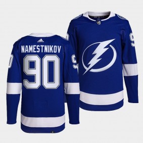 Tampa Bay Lightning Primegreen Authentic Vladislav Namestnikov #90 Blue Jersey Home