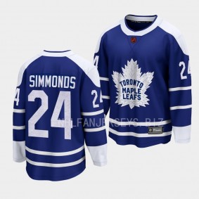 Toronto Maple Leafs Wayne Simmonds Special Edition 2.0 2022 Blue Breakaway Retro Jersey Men's