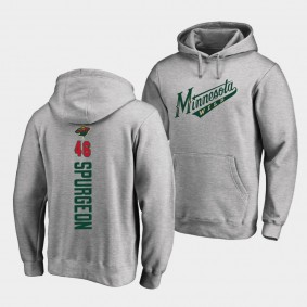 Jared Spurgeon Minnesota Wild Personalized Playmaker Gray Pullover Hoodie