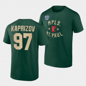 Kirill Kaprizov #97 Wild 2022 Winter Classic Primary Logo T-Shirt Green