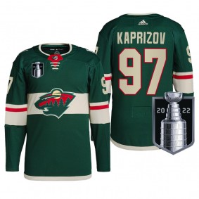 Wild Kirill Kaprizov 2022 Stanley Cup Playoffs Green Jersey