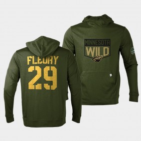 Marc-Andre Fleury Minnesota Wild 2022 Salute to Service Olive Levelwear Hoodie