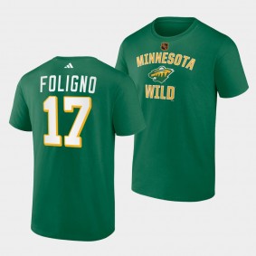 Minnesota Wild Reverse Retro 2.0 Marcus Foligno #17 Green T-Shirt Wheelhouse