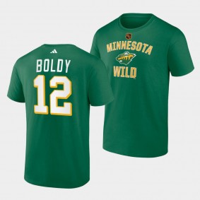 Minnesota Wild Reverse Retro 2.0 Matt Boldy #12 Green T-Shirt Wheelhouse