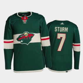 Nico Sturm Minnesota Wild Primegreen Authentic Pro Jersey 2021-22 Green #7 Home Uniform