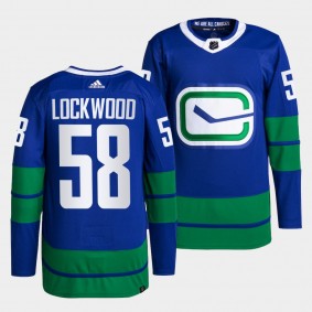 Will Lockwood Canucks Alternate Blue Jersey #58 Primegreen Authentic Pro