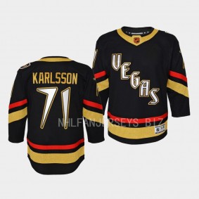 Vegas Golden Knights William Karlsson 2022 Special Edition 2.0 Black #71 Youth Jersey Retro