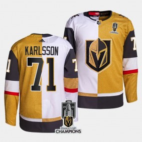 2023 Stanley Cup Champions William Karlsson Vegas Golden Knights White Gold #71 Split Jersey