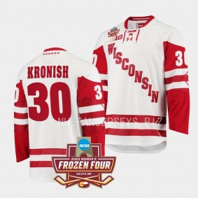 Cami Kronish Wisconsin Badgers 7-Time National Champs White Womens Ice Hockey Jersey 30