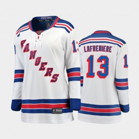Women New York Rangers Alexis Lafreniere #13 2020 NHL Draft Away Jersey - White
