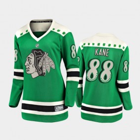 Women Chicago Blackhawks Patrick Kane #88 2021 St. Patrick's Day Jersey - Green