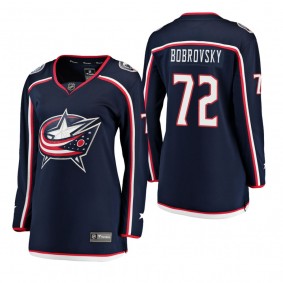 Women's Sergei Bobrovsky #72 Columbus Blue Jackets Home Breakaway Player Navy Bargain Jersey