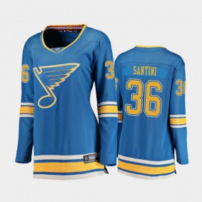 2021 Women St. Louis Blues Steven Santini #36 Alternate Jersey - Blue