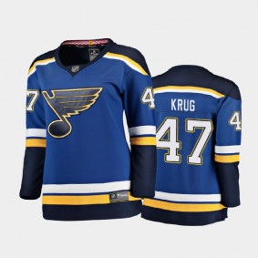 2020-21 Women's St. Louis Blues Torey Krug #47 Home Breakaway Player Jersey - Blue