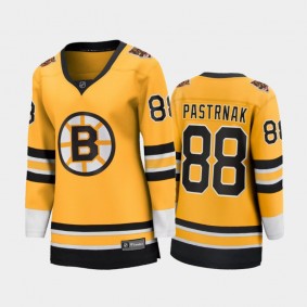 2020-21 Women's Boston Bruins David Pastrnak #88 Reverse Retro Special Edition Breakaway Player Jersey - Gold