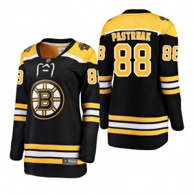 Women's David Pastrnak #88 Boston Bruins Home Breakaway Player Black Bargain Jersey