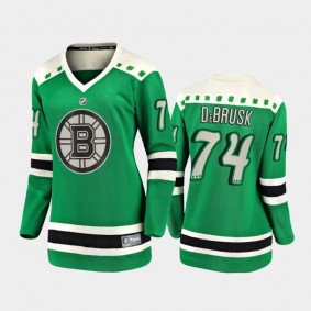 Women Boston Bruins Jake DeBrusk #74 2021 St. Patrick's Day Jersey - Green