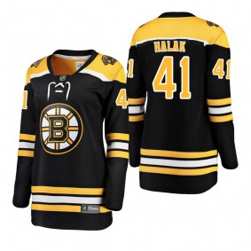Women's Jaroslav Halak #41 Boston Bruins Home Breakaway Player Black Bargain Jersey