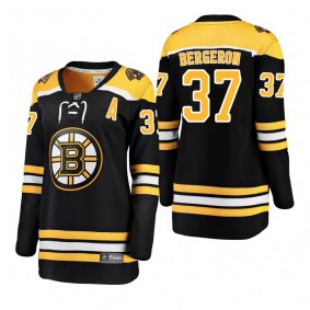 Women's Patrice Bergeron #37 Boston Bruins Home Breakaway Player Black Bargain Jersey