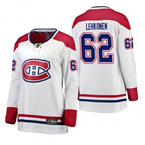 Women's Artturi Lehkonen #62 Montreal Canadiens Away Breakaway Player White Bargain Jersey