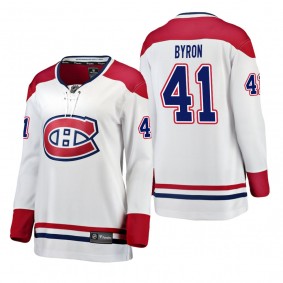 Women's Paul Byron #41 Montreal Canadiens Away Breakaway Player White Bargain Jersey