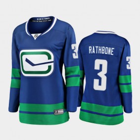 2021 Women Vancouver Canucks Jack Rathbone #3 Alternate Jersey - Blue