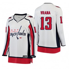 Women's Jakub Vrana #13 Washington Capitals Away Breakaway Player White Bargain Jersey
