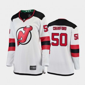 2020-21 Women's New Jersey Devils Corey Crawford #50 Away Breakaway Player Jersey - White