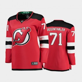2021 Women New Jersey Devils Jonas Siegenthaler #71 Home Jersey - Red