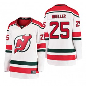 Women's Mirco Mueller #25 New Jersey Devils 2019 Alternate Breakaway Player Fanatics Branded White Bargain Jersey