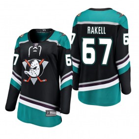 Women's Rickard Rakell #67 Anaheim Ducks 2019 Alternate Breakaway Player Fanatics Branded Black Bargain Jersey