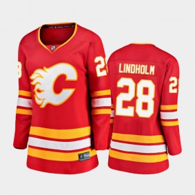 2020-21 Women's Calgary Flames Elias Lindholm #28 Home Premier Breakaway Jersey - Red
